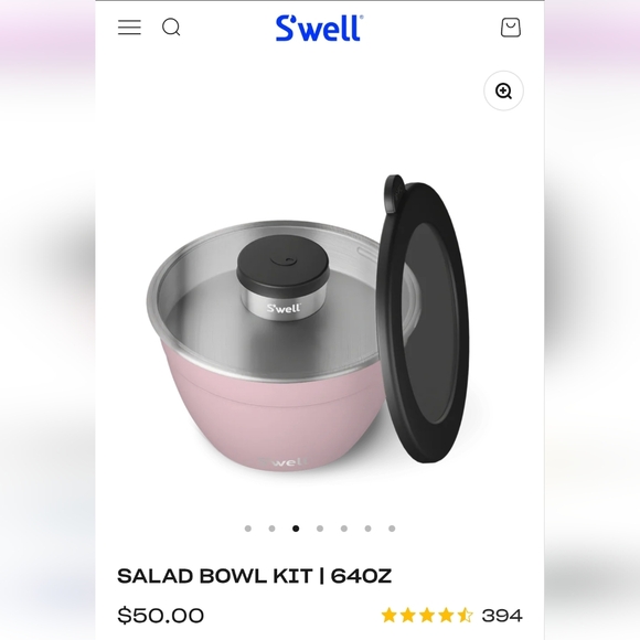 S'well Pink Salad Bowl Kit - Picture 5 of 5